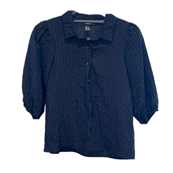 No.147 Forever 21 Classic Black Button-Down Top – Small - Picture 1 of 4